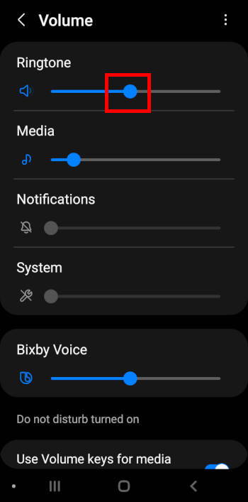 Volume settings for Galaxy S22 ringtones