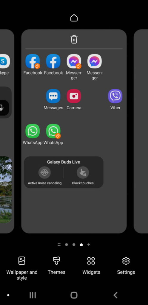 Galaxy S22 Home Screen Edit Mode