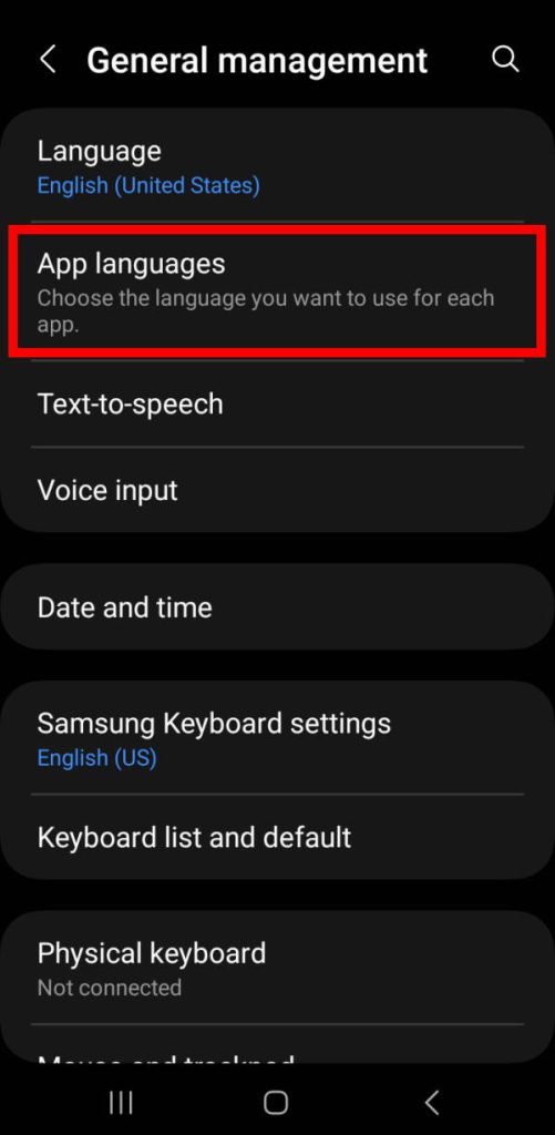 Per-app language selection: new features in One UI 5 update (Android 13 update) for Galaxy S22, S21, and S20
