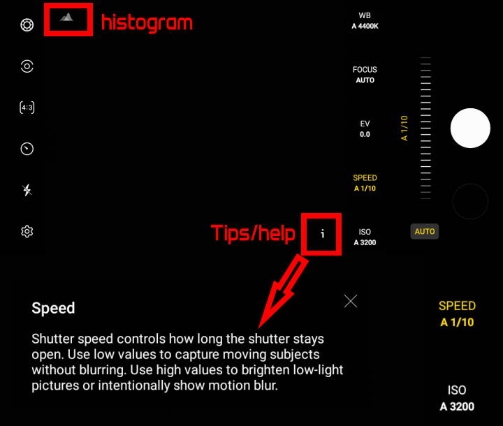 Pro camera mode help and histogram: ew features in One UI 5 update (Android 13 update) for Galaxy S22, S21, and S20
