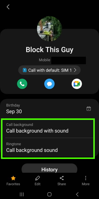 call background with sound