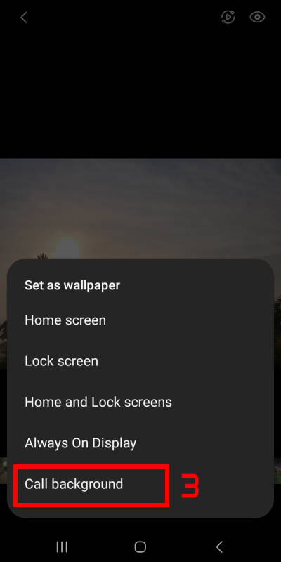 Choose call background as wallpaper target