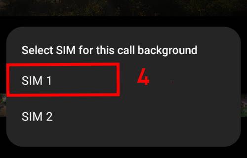 Select SIM card for the call background
