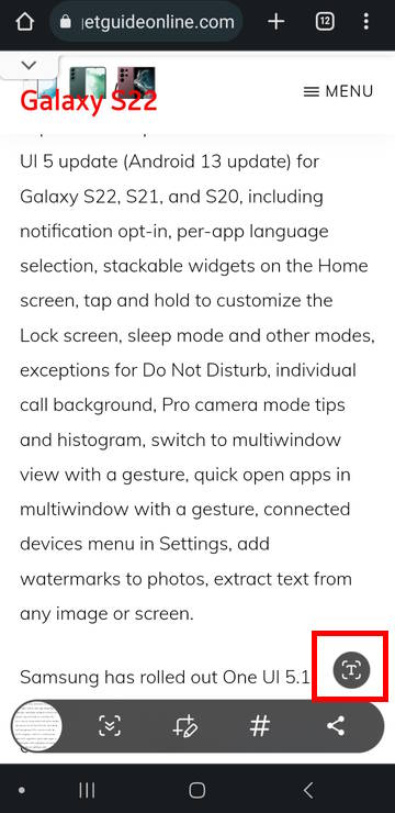 extract text from photos and images when taking screenshots