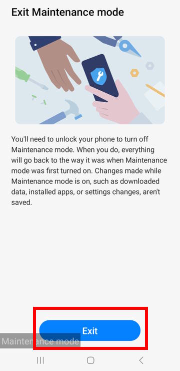Exit Maintenance mode on Galaxy S23, S22, S21, and S20