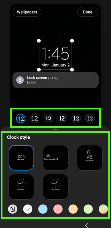 customize and edit clock on lock screen