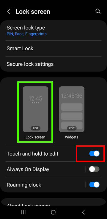 enable or disable tap and hold to customize lock screen