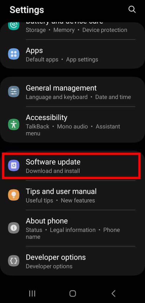 check software update