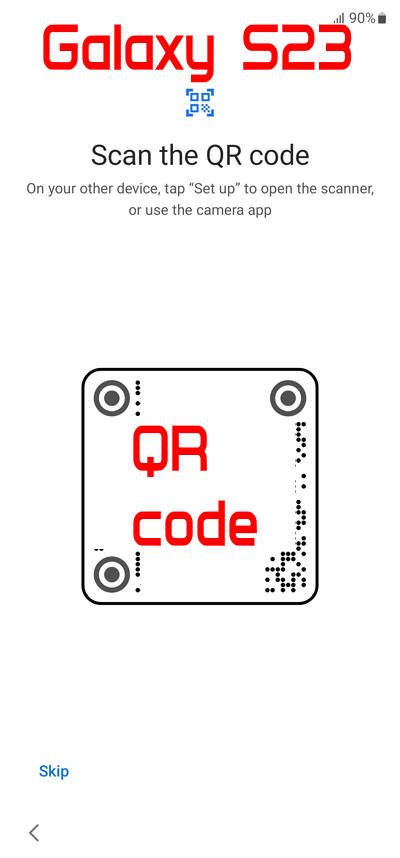 QR code for Fast Pair to set up Galaxy S23