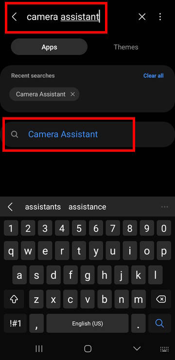 Search Camera Assistant in Galaxy Store