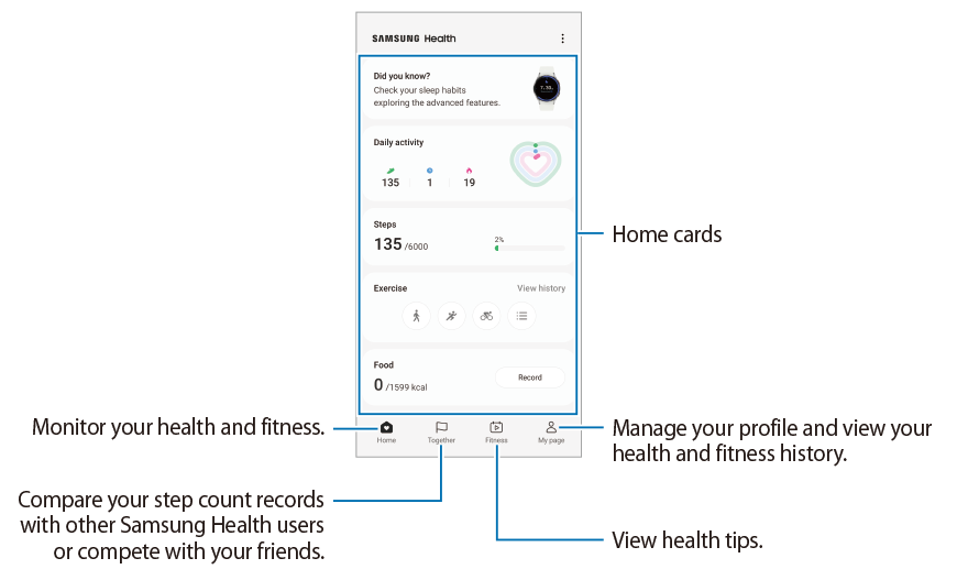 Samsung health app on Galaxy S23