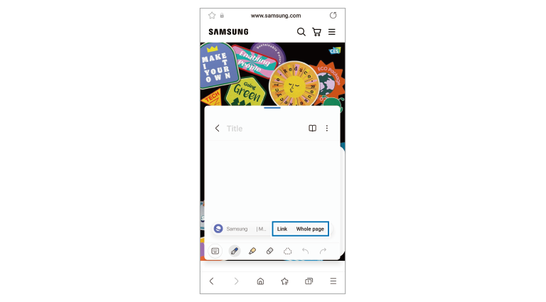 Clipping content for Samsung Notes