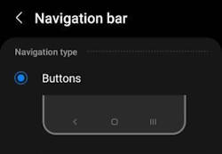 Galaxy S23 navigation buttons and navigation bar
