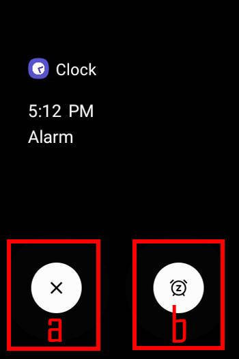Snooze or dismiss alarms from the S View window