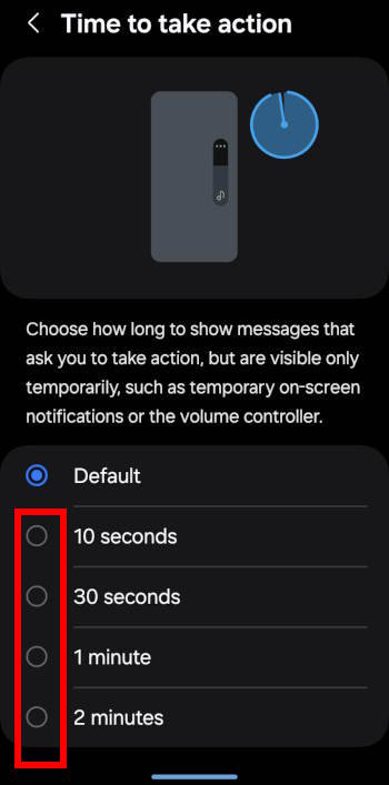 Time to take action (accessibility timeout)  can implicitly control lock screen timeout.