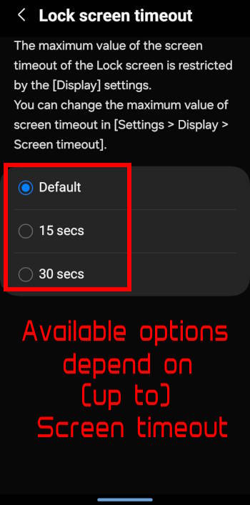 Galaxy S24 Lock screen timeout settings