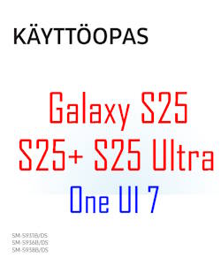 Samsung Galaxy S25 user manual in Finnish language (suomen kieli) with Android 15 (One UI 7)