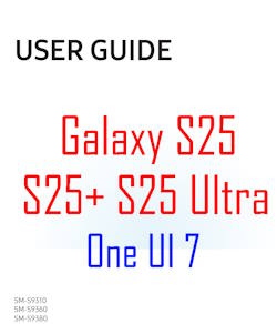 Samsung Galaxy S25 user manual in Hong Kong English language with Android 15 (One UI 7)