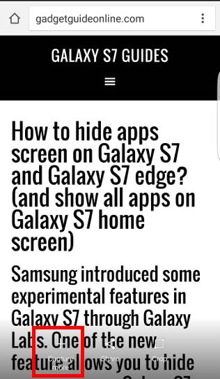 take screenshot on Galaxy S7 and Galaxy S7 edge and use Galaxy S7 scroll capture, capture more button