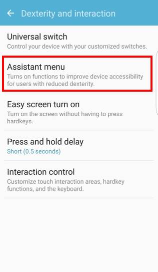take screenshot on Galaxy S7 and Galaxy S7 edge and use Galaxy S7 scroll capture-- assistant_menu
