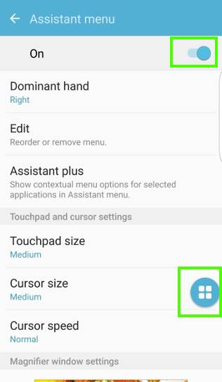 take screenshot on Galaxy S7 and Galaxy S7 edge and use Galaxy S7 scroll capture, assistant menu icon