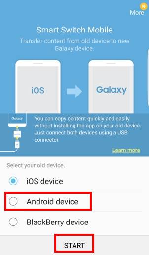 Switch to Galaxy S7: how to migrate old phone data to Galaxy S7 and Galaxy S7 edge with SmartSwitch device type