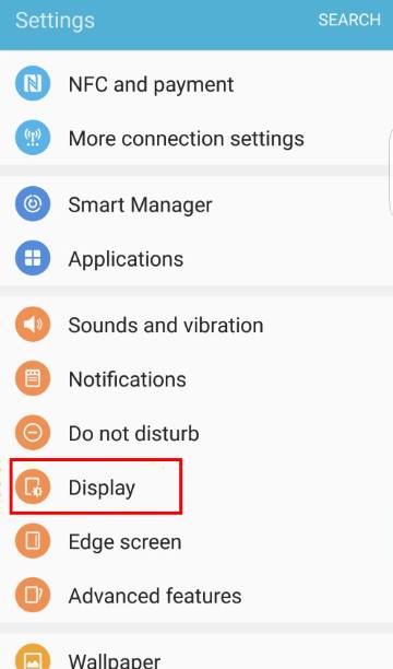 Galaxy S7 always-on display settings