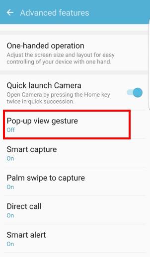 disable pop-up view of Multi Window on Galaxy S7 and Galaxy S7 edge