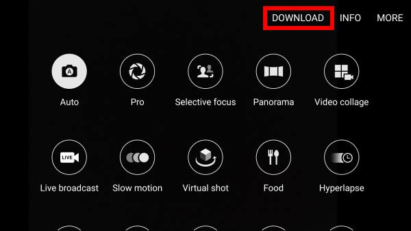 download and install additional Galaxy S7 camera modes