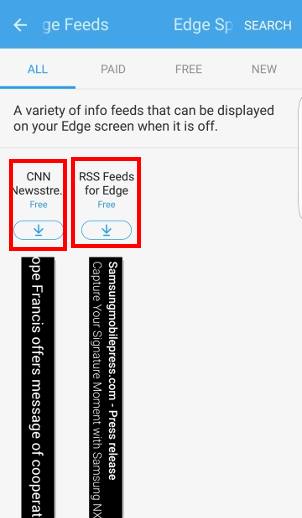 download and add more edge feeds in edge screen on Galaxy S7 edge