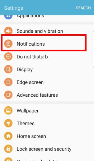 How to configure notifications on Galaxy S7 lock screen?