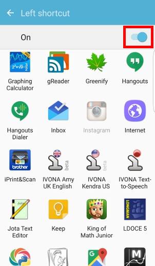 How to customize app shortcuts in Galaxy S7 lock screen?
