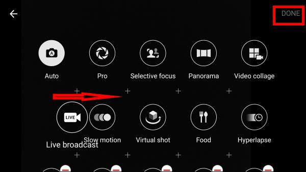 manage Galaxy S7 camera modes