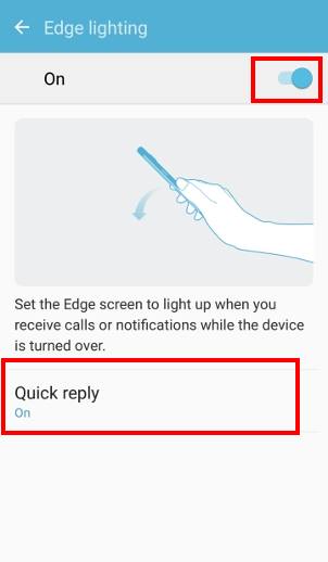 enable edge lighting on Galaxy S7 edge