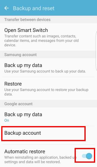 automatically back up Galaxy S7 and Galaxy S7 edge