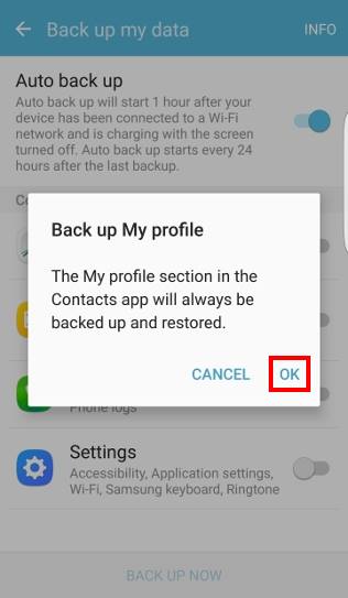 automatically back up Galaxy S7 and Galaxy S7 edge