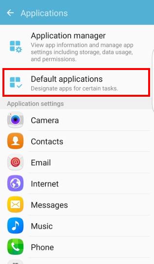 How to tun on Just Once and Always options when selecting Galaxy S7 default apps?