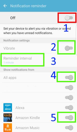 nable and configure notification reminder in Galaxy S7 and S7 edge
