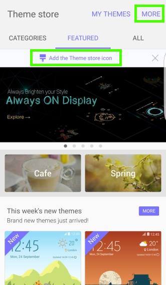 download and apply new Galaxy S7 themes