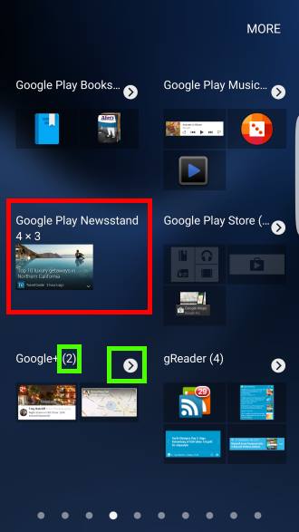 add widgets in Galaxy S7 and S7 edge