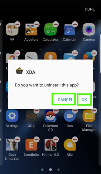 disable and uninstall apps in Galaxy S7 ans S7 edge in Apps screen
