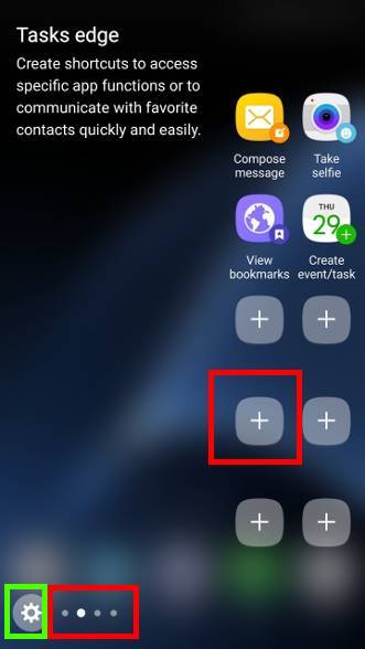 Two ways to manage tasks edge in edge screen of Galaxy S7 edge
