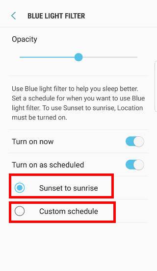 use Galaxy S7 blue light filter in Galaxy S7 and Galaxy S7 edge Android Nougat update?