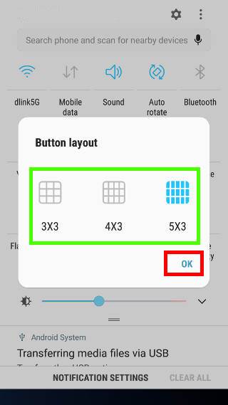 customize Galaxy S7 quick setting buttons after Android Nougat update
