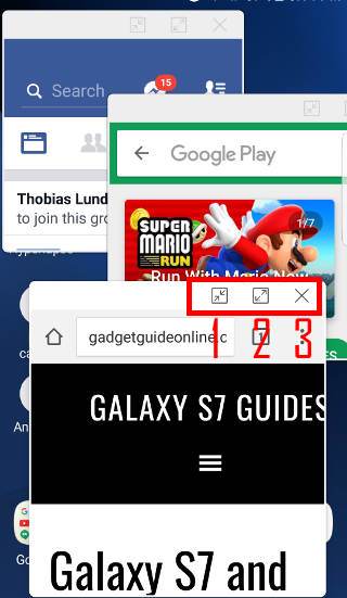 use Galaxy S7 multi window pop-up view gesture and pop-up view