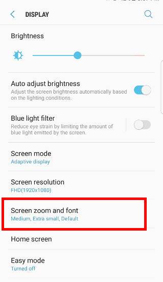  use screen zoom to adjust the size of icons and lock screen keypads in Android Nougat update for Galaxy S7 and Galaxy S7 edge