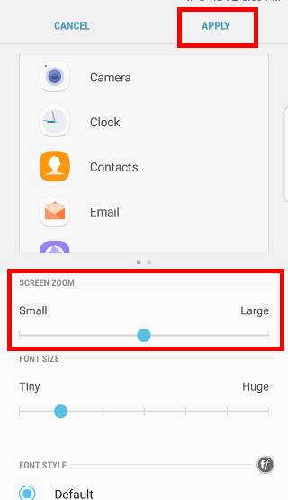 use screen zoom to adjust the size of icons and lock screen keypads in Android Nougat update for Galaxy S7 and Galaxy S7 edge