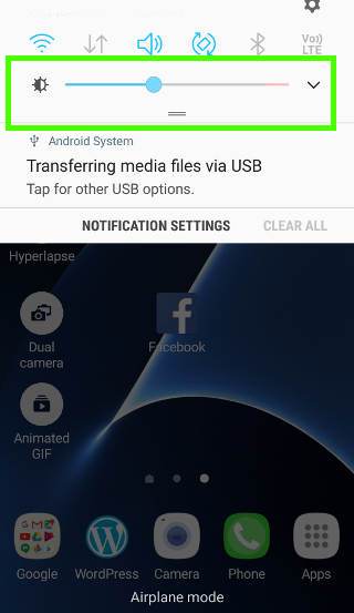 How to show brightness control above notification panel in Android Nougat update for Galaxy S7 and Galaxy S7 edge