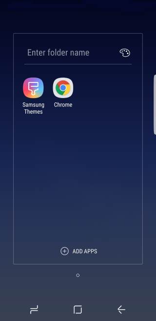 app context menu method to create app folders in Galaxy S8 Home screen