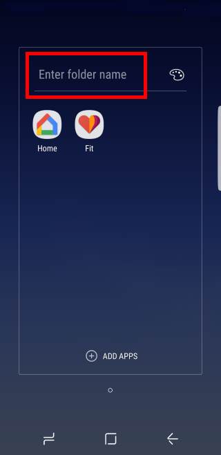 Drag and drop method to create app folders in Galaxy S8 Home screen